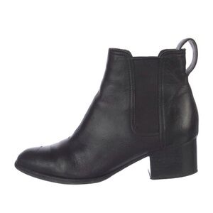 All Saints Black Leather Ankle Booties - 7 & 37